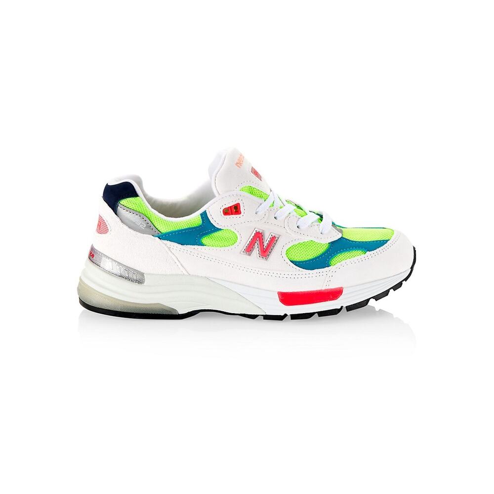 New Balance Unisex 992 White Leather/Mesh Lace-Up Sneakers Size 6.5